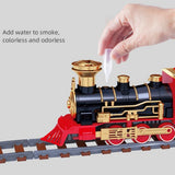 134/190Pcs Classic Christmas Train Set Mini Train Toy Set with with Headlight Smoke Realistic Sounds V1294-YM0523-10320482