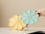 Silicone Mat - Heat Insulation & Anti-slip - Five Colors - Comes with Gold Stand - Flower Shape V1189-HB001HWG000003