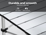 Weisshorn 3pc Camping Table Chair Set Outdoor Folding Aluminium Portable Picnic CAMP-MOON-BKX2-ALUM-70
