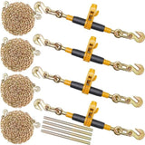 Ratchet Chain Binder 5/16"-3/8" Load Binders 7100 lbs w/ G80 Chains 4 Pcs V952-DLTJLLJQBBTYCUL6GV0