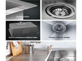 Cefito Kitchen Sink 60X45CM Stainless Steel Basin Single Bowl Silver SINK-6045-R010