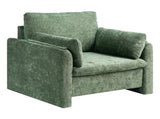 Green Accent Chair, Modern Upholstered Accent Chair with Armrests, Cloth Arm Chairs with Thick V952-BYZSYFXBY323H7UPQ001V0