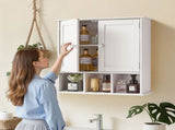 Bathroom Wall Cabinet, 2 Doors & Adjustable Shelf, Over the Toilet Storage Medicine Cabinet Wall V952-BDMJG2JYJGBSOYU70001V0