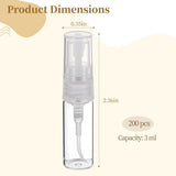200PCS Mini Glass Spray Bottles, 3ml Transparent Perfume Sample Bottles with Leak-Proof Design, V1369-AZ3-W-08849
