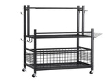 Gardeon Garden Tool Organizer Rack 16 Slots Rolling Garage Storage with Hooks GTO-ROLL-3T-BK