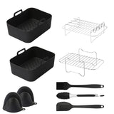 9-Piece Air Fryer Accessories Set - Silicone Liners, Grill Racks, Cooking Tools V888-ELOSUNG15243