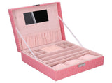 Pink Artificial Leather Jewelry Box Watch Jewelry Packaging Container Holder for Girls V1294-YM0721-3115210031111