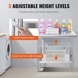 VEVOR 910x610mm Stainless Steel Kitchen Bench Commercial Work Food Prep Table V952-60X90X80CFGZT0001V0