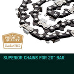 2 X 20 Baumr-AG Chainsaw Chain 20in Bar Replacement Suits 62CC 66CC Saws V219-CHNCHABMRA20D