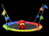 1m Tree Swing in Multi-Color Rainbow Kids Indoor/Outdoor Round Mat Saucer Swing V63-831801