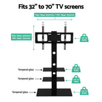 Artiss TV Stand Mount Bracket for 32"-70" LED LCD 3 Tiers Storage Floor Shelf TV-MOUN-003-BK