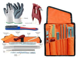 Chainsaw Chain Sharpening Kit with Roll-Up Pouch, Round Files, Flat File, Depth Gauge, Guide and V1341-ZY-M3SQ5TXT-F