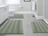 3 Piece Bathroom Rugs Sets Thick Striped Bath Set for Non Slip Soft Absorbent Mat Tub, Shower and V1259-DP01-A-4436