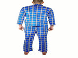 Mens Flannelette Pyjama Set Sleepwear Soft 100% Cotton PJs Two Piece Pajamas - Blue - 3XL V563-JSPJ3-149-3XL