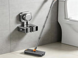 2-piece Grey V-Shaped Floor Scrub Brush and Suction Mop Holder Set - 360 Rotating Grout Cleaner, V888-ELOSUNG53072