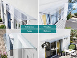 Instahut Window Door Awning 0.4mx1m Transparent AWN-04X1-CLR