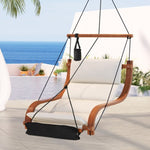 Gardeon Hammock Chair Wooden Hanging Indoor Outdoor Lounge Patio HM-CHAIR-ARM105-CREAM