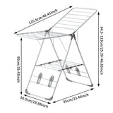 Floor-Standing Folding Wing-Shaped Drying Rack-White V1161-106863