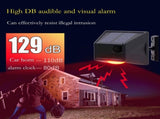 Outdoor Motion Sensor Alarm with Remote Control, IP65 Waterproof Solar Powered Alarm Light, 129dB V1369-AZ3-W-12047
