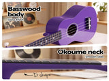 Alpha 21 Inch Ukulele Soprano Beginner Acoustic Small Guitar Kids Strings Purple UKULE-D-21-PURPLE