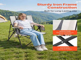 Folding Camping Chair, 3 Reclining Positions, Outdoor High Back Camping Chair, 260lbs Weight V952-PTTYGBTYRDXHFQV64002V0