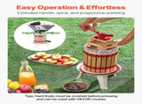 1.6 Gal/6L Fruit Wine Press, Solid Wood Basket with 8 Blocks, Heavy Duty Manual Juice Maker, Cider V952-GJYZJLSSM6LB7BMXAV0
