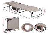 Gardeon Sun Lounger 5 Position Folding Tanning Chair with Face Hole Khaki FF-LOUNGE-HOLE-KH