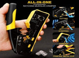 RJ45 Crimp Tool Through Grade Ethernet Crimper Ratcheting Modular Data Cable Crimper for Cat5 Cat6 V1192-AZ-W-20818