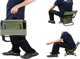 Portable Folding Camping Chair with Insulated Cooler Bag, HeavyDuty Steel Frame Fishing Chair with V1188-MS-901-005