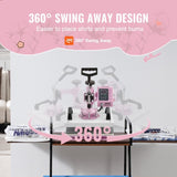 VEVOR Heat Press Machine 12x10in Heat Transfer Machine for T-Shirts Press Pink V952-YTSTHJBJF121030U8V3