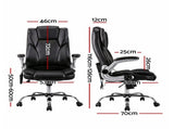 Artiss 8 Point Massage Office Chair PU Leather Black MOC-1223-BK