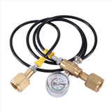 CO2 Refilling Station Charging Adapter to Small Welding Tanks,W/ 1.5 Meters Soft Hose 250Bar Gauge V1192-AZ-W-22947