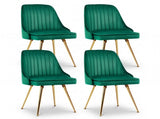 Artiss Dining Chairs Set of 4 Velvet Channel Tufted Green UPHO-D-DIN203C-VEL-GNX4
