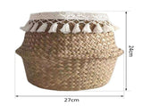 Natural Woven Straw Basket Foldable Woven Storage Basket Plant Straw Basket V1294-YM0717-10183710