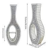 30-Inch Tall Double Sided Crushed Diamond Floor Vase Large Mirrored Silver Crystal Dcor V767-HP-ZZ1872
