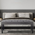 Cate Button-Tufted Upholstered Bench by Sarantino - Dark Grey BCH-438-DGY