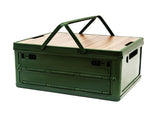 Green Collapsible Medium Side-Open Handle Storage Box with Wooden Table Top - Car Trunk V888-ELOSUNG39959