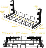 2 pack Under Desk Cable Management Tray, Black V178-23681