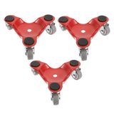 3Pcs Furniture Dolly Red Metal Moving Tool for Heavy Furniture Home Use V1370-AZ4-19903