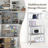 CARLA HOME 5 Tier Steel Shelving Unit - Garage Storage Shelf - Silver Modern V178-36478