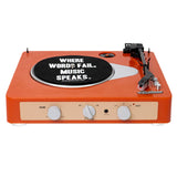 Gadhouse Brad MKII Record Player - Tangerine + Bundled Crosley Record Storage Display Stand V398-GAD0105-BSS