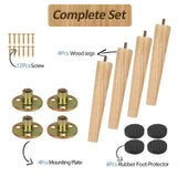 4/6/8 Inch Solid Wood Furniture Legs Dresser Legs Sofa Replacement Legs, Mid Century Couch Legs for V1369-AZ3-W-12506
