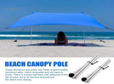 Beach Tent Poles Replacement 4 Packs Foldable Portable Aluminum Alloy Repairing Fixing Accessories V1366-AZ2-W-14473