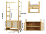 High Strength Bamboo Clothing Rack Closet Organizer Storage Cabinet & Shoe Shelf V767-JJ-ZY1113