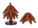Wooden Trivets Heat Resistance Modern Walnut Wood Tree Shape Trivet Set for Hot Dishes V1294-YM0901-3117260002011