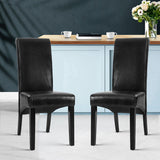 Artiss Dining Chairs Set of 2 Leather Parsons Chair Black UPHO-C-DIN-1016-BKX2