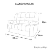 32 Seater Recliner Sofa In Faux Leather Lounge Couch in Black V43-SET-FAN-3+2-BL