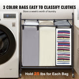 3-Section Laundry Basket, Duty Laundry Hamper Storage Organizer, Laundry Sorter Cart with V952-XYLFJSSSYTB75CJ6HV0