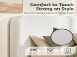 Artiss Queen Headboard for Bed Frame Boucle Fabric No-Assembly Vacuum Compressed Soft Backrest with BED-FOAM-HEAD-SOLIS-Q-WH