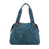 Dark Blue Stylish Nylon Large Capacity Tote Bag for Work and Commute Multi-Pocket Shoulder Bag V888-ELOSUNG13507